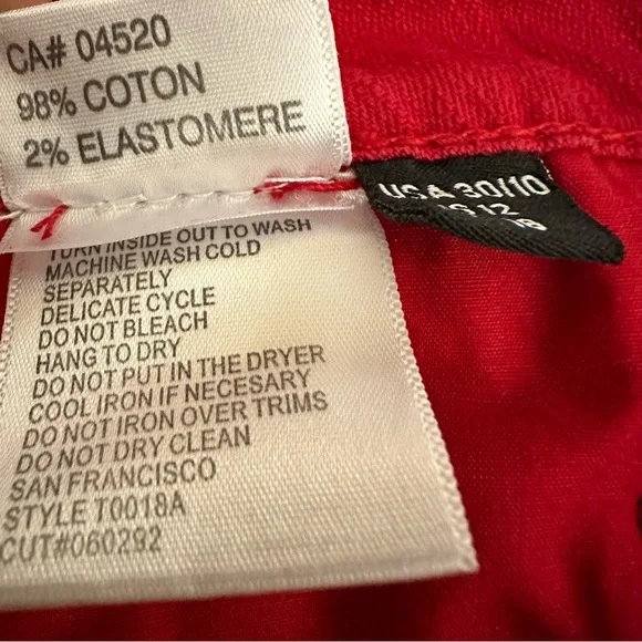Tru Luxe Womens Red Jeans Sz 30/10 - Picture 9 of 10